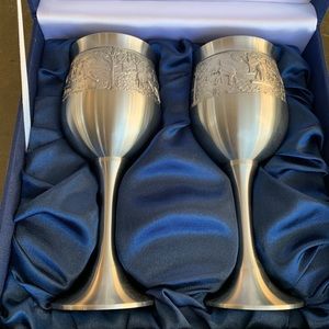 Elephant Pewter wine goblets, glasses
